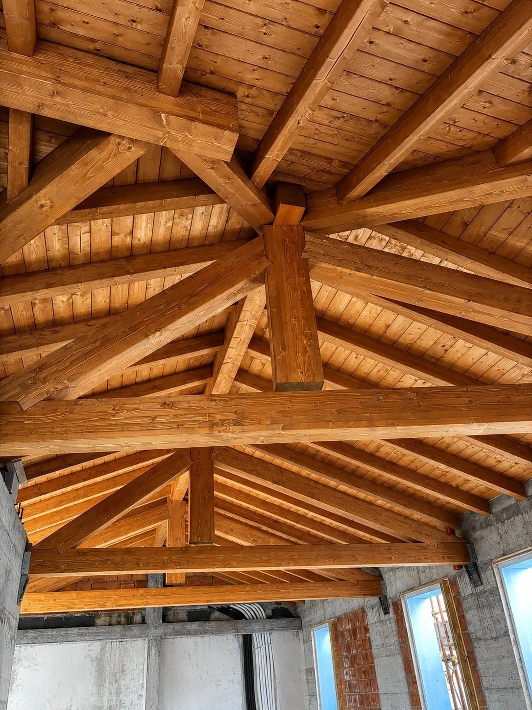 La Corte Green — Particolare struttura copertura in legno